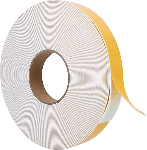 Miniatura 10 de Burlete de cinta de espuma autoadhesiva blanca para puertas y ventanas de 1 pulgada × 3/4 pulgada × 13 pies, tira de sellado de espuma de alta Blanco