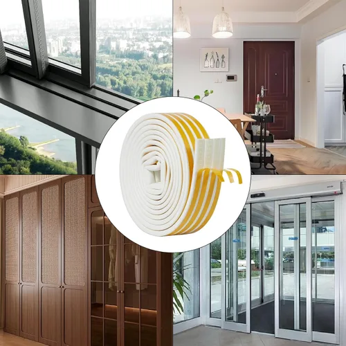 Miniatura 7 de QDiShi Tira de sellado en forma de D blanca de 33 pies para puerta y ventana, para aislamiento a prueba de polvo y ahorro de energía, sellado