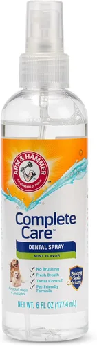 Arm & Hammer Complete Care - Aerosol dental para perros, sabor a menta, ambientador de aliento de perro sin escobillas con bicarbonato de sodio y