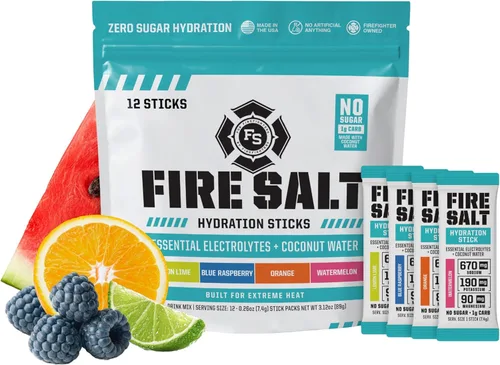 Miniatura 18 de Fire Science - Barras de hidratación con sal de fuego, electrolitos y agua de coco, mezcla de bebida de hidratación con magnesio, potasio y sodio