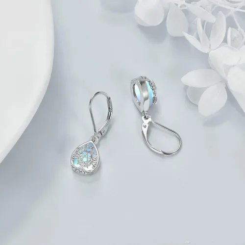 Miniatura 11 de YFN Aretes de plata de ley con triple luna y pentagrama de pentáculo, amuleto mágico de Wicca pagana, joyería de árbol de la vida para mujer