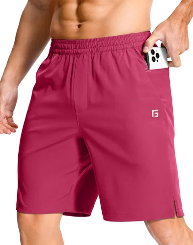 Miniatura 50 de GGJ Pantalones cortos deportivos ligeros para hombre con 2 bolsillos con cremallera de 7/5/9 pulgadas, pantalones cortos de tenis de secado rápido