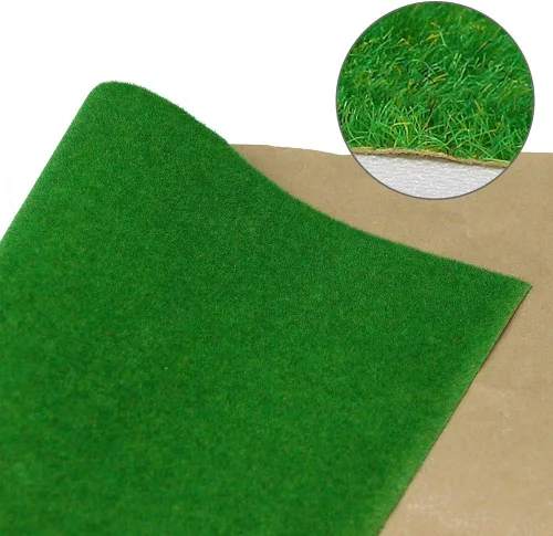 Miniatura 2 de CP137 Alfombra de Hierba Artificial para Modelos de Trenes Verde 40x100cm o 15.7' x 39' para Decoración, Paisaje Escénico de Manualidades, DIY