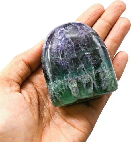 Miniatura 11 de Amazing Gemstone Piedra de palma y cristales de turmalina negra, piedras preciosas y cristales de grado A++, cristales curativos y piedras