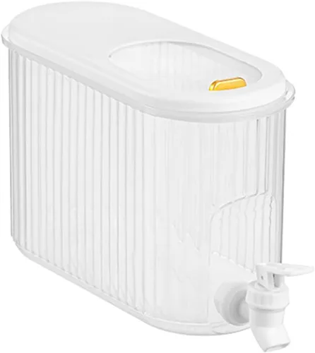 Miniatura 10 de Dispensador de bebidas de 3.5L/1 galón, hervidor frío con grifo, dispensador de jarra de agua duradero de plástico para refrigerador, cubo