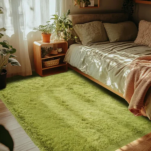 Miniatura 49 de Alfombras para dormitorio de niñas sala de estar: alfombra de área peluda de 5 x 7 para sala de juegos de niños, alfombra peluda de felpa pastel