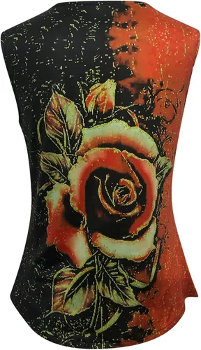 Miniatura 5 de Camiseta sin mangas de verano para mujer, cuello en V, estampado floral, multicolor, rosa, sin mangas