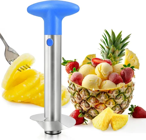 Miniatura 15 de Descorazonador de piña, [actualizado, reforzado, hoja más gruesa] Newness - removedor prémuim de núcleos de piña de acero inoxidable, herramienta