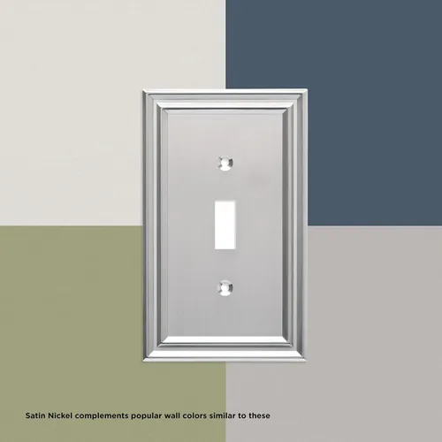 Miniatura 3 de Placa de pared Franklin Brass W35218V-SN-C Classic Architecture, dúplex, 3 unidades, simple, níquel satinado