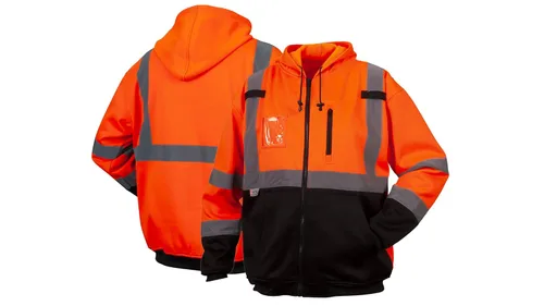 Miniatura 3 de Pyramex RSZH3320X2 RSZH33 Series Sudaderas Clase 3 Premium cremallera sudadera en naranja - 2X grande Naranja (Hi-Vis Orange)