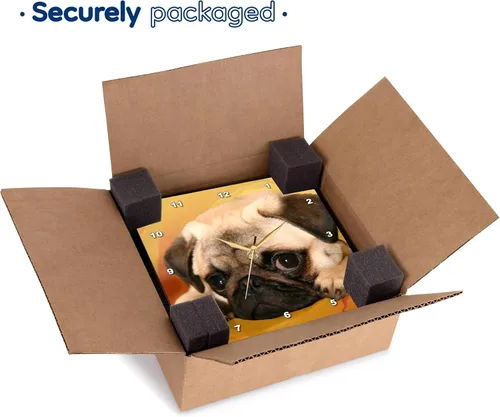 Miniatura 7 de 3drose Reloj de pared Pug, 10 x 10 pulgadas