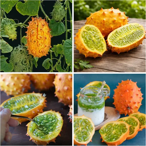 Semillas de gelatina de melón para plantar – 30 semillas de pepino con cuernos africanos – Semillas de melón exóticas para cultivar jardín al aire