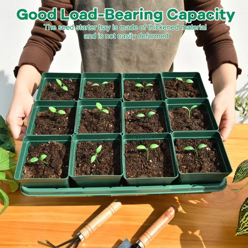 Miniatura 6 de June Fox 60 macetas pequeñas para plantas, kit de 5 bandejas de inicio de semillas, macetas de plástico de 3.3 pulgadas con bandejas de inicio