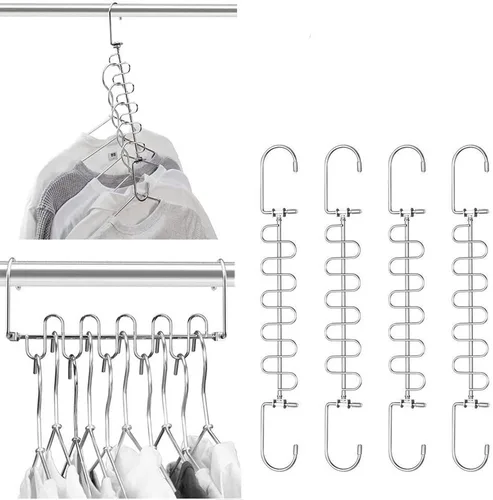 Meetu – Percha mágica de ropa para ahorrar espacio, organizador de armario de metal, para sistema de organización de armario