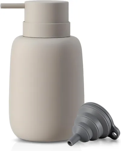 Miniatura 7 de Dispensador de jabón negro mate para baño, dispensador de jabón de cerámica, dispensador de loción, dispensador de jabón para platos, dispensador
