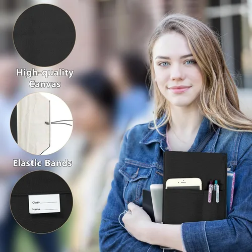 Miniatura 5 de Fundas de libro de lienzo, protector de libro lavable, funda de libro para novelas de tapa blanda, funda de libro ajustable para tapa dura