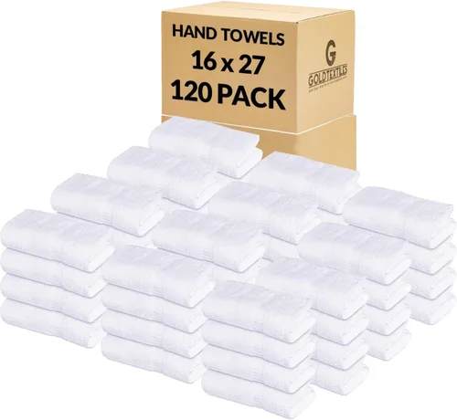 Miniatura 27 de GOLD TEXTILES Juego de toallas de baño prémium (paquete de 12, 27 x 54 pulgadas), 100% algodón hilado en anillo, para hotel, spa, suaves y Blanco