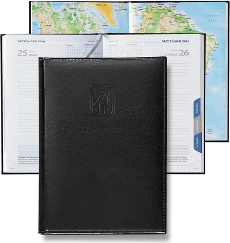 Miniatura 5 de Agenda diaria 2026 (12.7 x 17.8 cm) - Hecha en Italia, agenda horaria de una página por día, 416 páginas, pestañas y calendario mensual, agenda