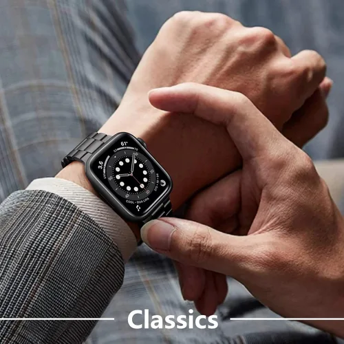 Miniatura 9 de Lerobo Compatible con Apple Watch Band de 1.732 in 1.654 in 1.575 in 1.496 in 1.614 in 1.772 in 150.9 ft 1.929 in, correa de metal de acero