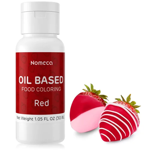 Colorante alimentario a base de aceite mejorado para chocolate, 1.0 fl oz de color rojo de aceite para hornear decoración de pasteles, tinte rojo