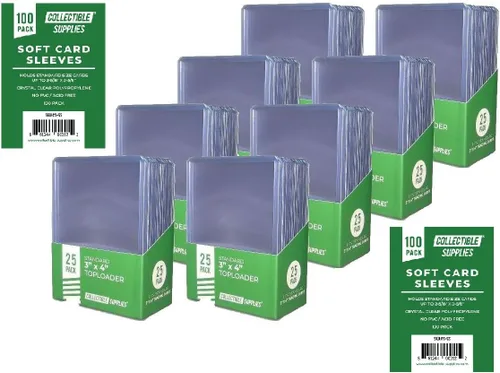 Miniatura 10 de Cargadores superiores para tarjetas, protectores de tarjetas de 3 x 4 pulgadas para comercio colectivo, portatarjetas protectoras deportivas