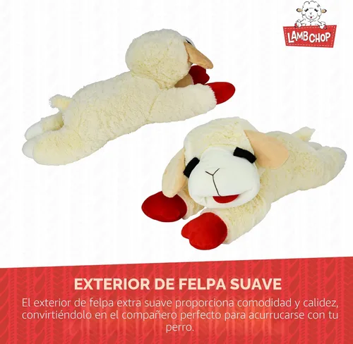 Miniatura 6 de Multipet Licenciado oficialmente Lamb Chop Jumbo White Pelush Dog Toy, 24 pulgadas