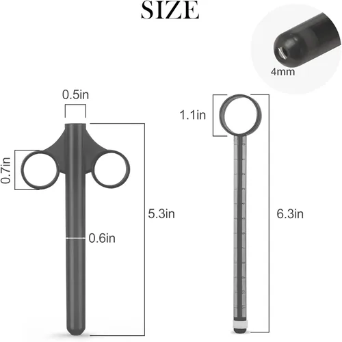 Miniatura 2 de [2 piezas + bolsa de almacenamiento] Jeringa aplicadora de lubricante con escalas precisas de 0.3 fl oz, disparador de lubricante anal de 6.5 Negro