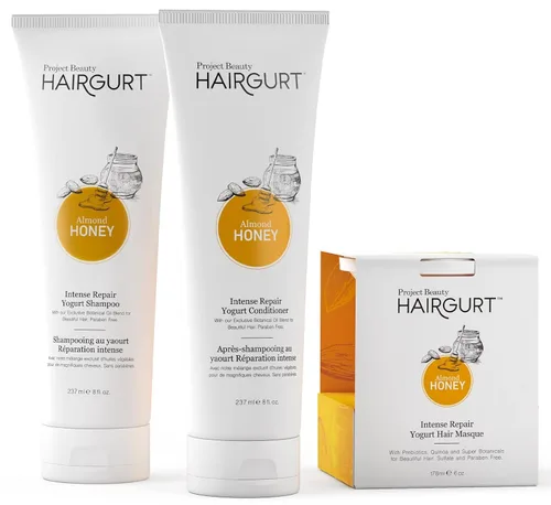 Miniatura 7 de Acondicionador de yogur reparador intenso de miel de almendra, humedad profunda para cabello seco y quebradizo, sin sulfatos, ingredientes