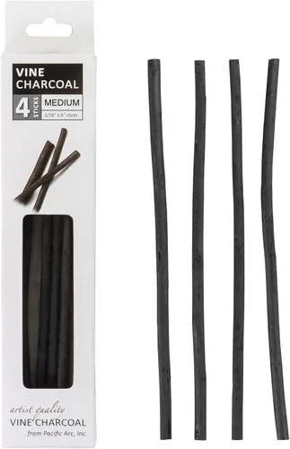 Miniatura 18 de Pacific Arc Artist Vine Charcoal - 4 palitos de carbón suave, negro para dibujar, dibujar y dibujar