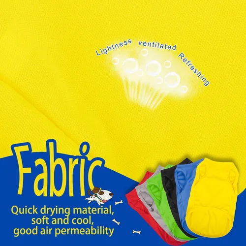 Miniatura 3 de Hozz 4 camisas para cachorros de perro y gato, tamaño pequeño, negro, azul, amarillo, rojo, mezcla de algodón, simples y clásicas, verano y todas