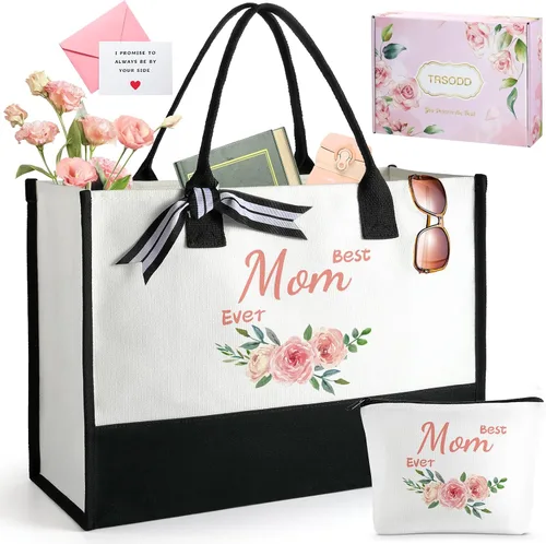 Regalos de cumpleaños para mujeres, regalos del Día de la Madre para mamá, esposa, abuela, hija, hermana, amigas, set de bolsa tote femenina y bolsa