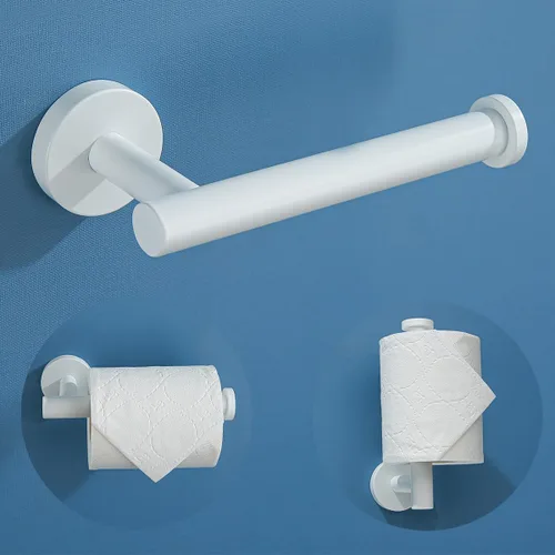 Soporte de papel higiénico para baño, soporte para papel higiénico TP montado en la pared Blanco