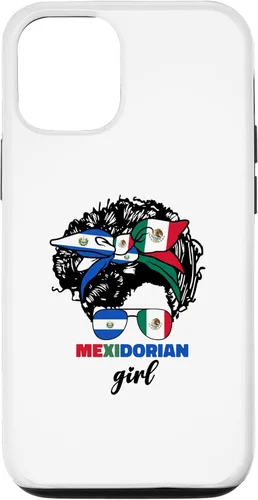 Miniatura 4 de Funda para iPhone 13 Pro Max mitad mexicana y salvadoreña mexicana y salvadoreña para niña con la bandera de El Salvador
