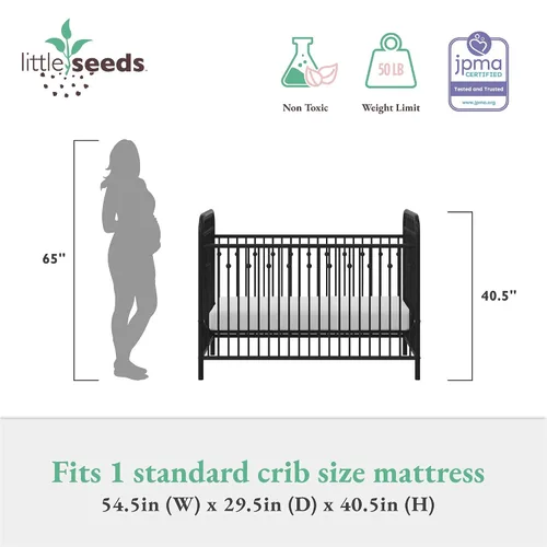Miniatura 5 de Little Seeds Monarch Hill Ivy - Cuna de bebé de metal color negro