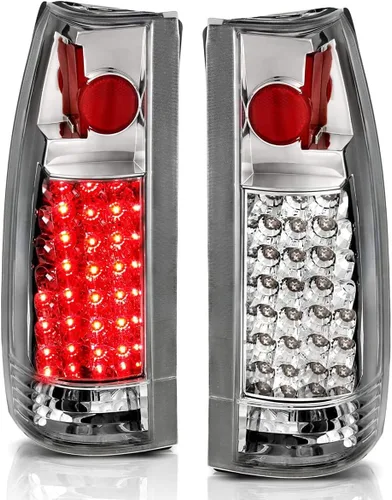 Miniatura 11 de AmeriLite para Chevy GMC [Camion C/K Truck Silverado Sierra Suburban Blazer Tahoe Yukon] Juego de luces traseras de repuesto estilo Euro en negro