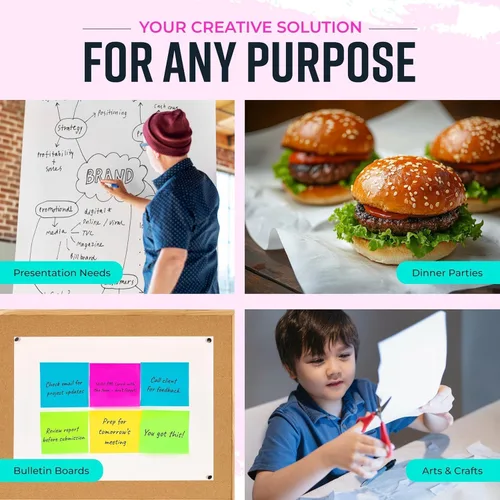 Miniatura 7 de Bryco Goods Rollo de papel kraft blanco – 36 x 100 pies (1200 pulgadas) – Hecho en Estados Unidos – Papel de cartel para pintura, uso de caballete