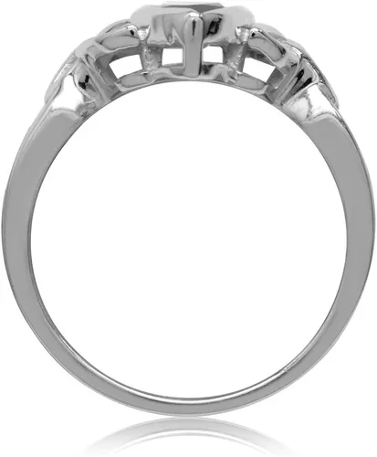 Miniatura 3 de Silvershake Anillo solitario de plata de ley 925 con nudo celta triquetra genuina