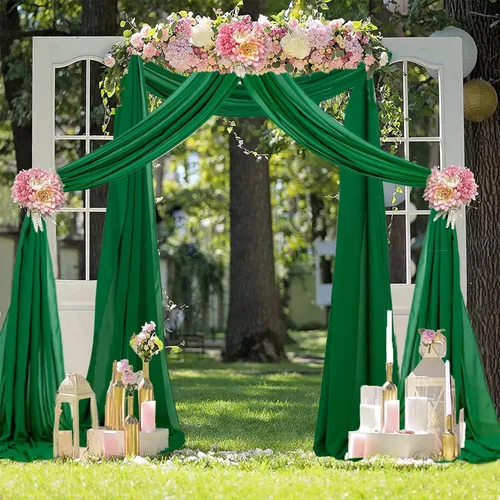 Miniatura 8 de FUHSY Cortinas moradas para arco de boda, 6 yardas, 2 paneles de tela de gasa, cortinas de techo para bodas, cortinas moradas para telón de fondo