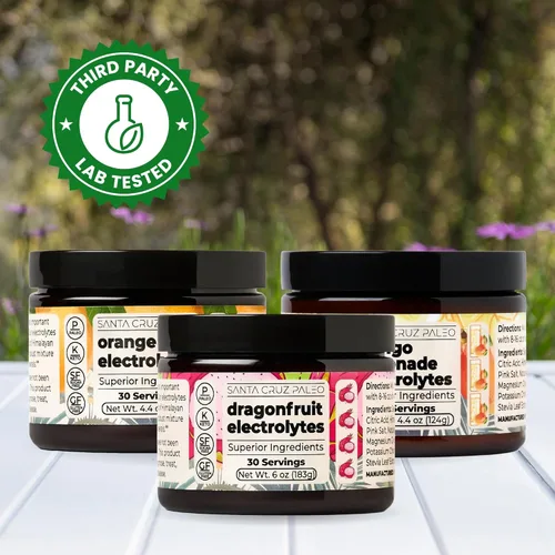 Miniatura 6 de Santa Cruz Paleo Polvo de electrolitos, sabor a limonada, mezcla de bebida de hidratación sin azúcar con sal rosa del Himalaya, sal marina