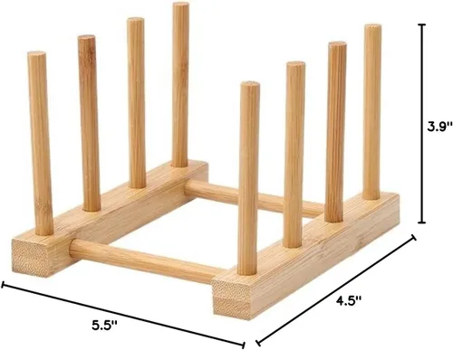 Miniatura 5 de KazUp Simple Madera Cocina Bowl Rack Placa Plato Olla Tapa Rack Hogar Almacenamiento Rack
