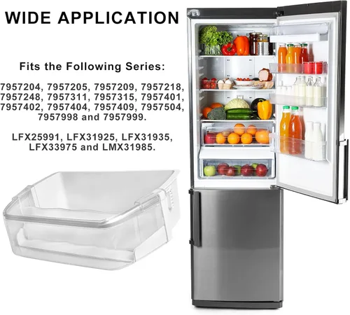 Miniatura 6 de AAP73252202 AAP73252209 - Contenedor para puerta de refrigerador (derecha) sustituye a AAP73252201 AAP73252206 AAP73252211 PS3637058 AP5602939