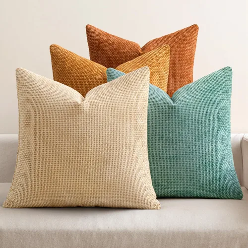 Miniatura 26 de MIULEE Paquete de 4 fundas de almohada para sofá, 16 x 16 pulgadas, fundas de almohada decorativas de felpilla suave color crema, fundas de cojín