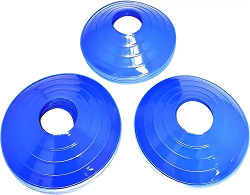 BlueDot Trading Conos de disco de alta visibilidad para deportes, entrenamiento de agilidad, fútbol, fútbol, marcadores de cono de campo para