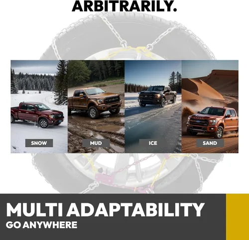 Miniatura 6 de Cadenas de nieve de ajuste automático para automóvil, ajuste rápido, fácil instalación, cadenas universales reutilizables para neumáticos