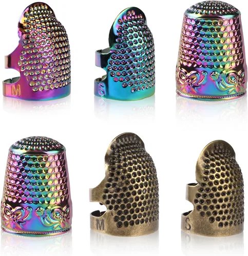 ZMAAGG Dedales para coser a mano, dedal de costura, dedales de metal para bordar a mano, costura, artesanía de costura a mano
