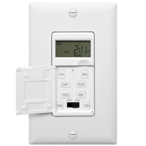 Miniatura 2 de ENERLITES Interruptor temporizador digital programable para luces, ventiladores, motores, 7 días 18 ajustes de temporizador de encendido/apagado, un