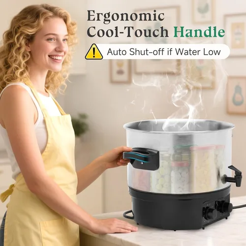 Miniatura 3 de Enlatador Eléctrico de Baño de Agua 14.5QT, Olla Eléctrica de 1500W para Enlatado Casero, Conservas en Frascos, Cocina Lenta y Más - Enlatador