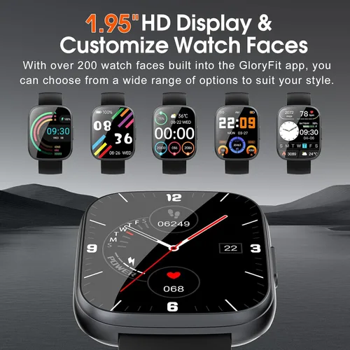 Miniatura 5 de Reloj inteligente para hombres y mujeres (respuesta/hacer llamadas), reloj de fitness con pantalla táctil HD de 1.95 pulgadas con monitor