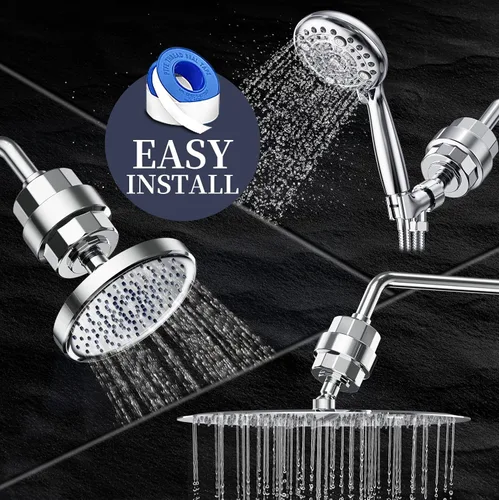 Miniatura 9 de Filtro de ducha, EMBATHER Filtro de cabezal de ducha de 20 etapas para agua dura, elimina cloro/fluoruro/metales pesados, filtro suavizante de ducha