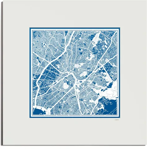 Miniatura 99 de O3 Design Studio Mapa de corte de papel Madrid negro mate de 20 x 20 pulgadas